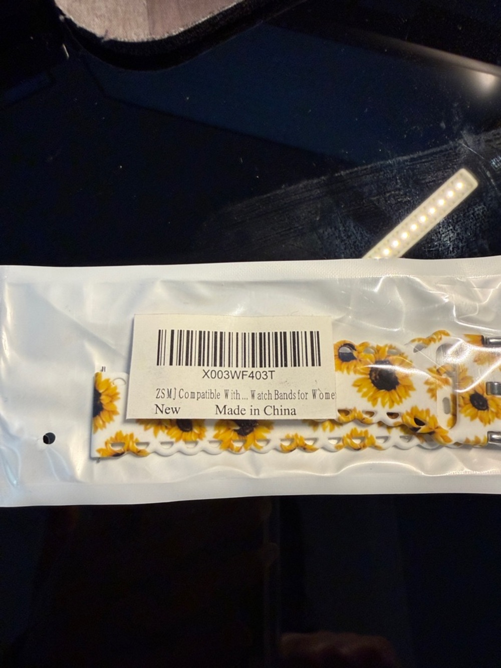 Sunflower Silicone Watch Band - White & Yellow